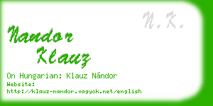 nandor klauz business card