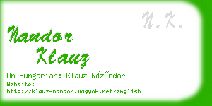 nandor klauz business card